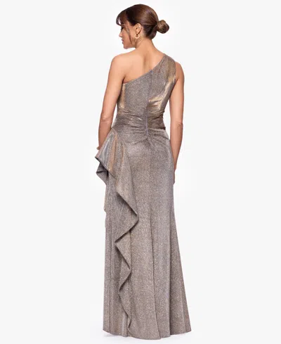 Xscape Petites One-shoulder Long Sheath Dress