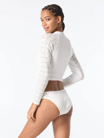 Michael Michael Kors Cropped Rash Guard In White