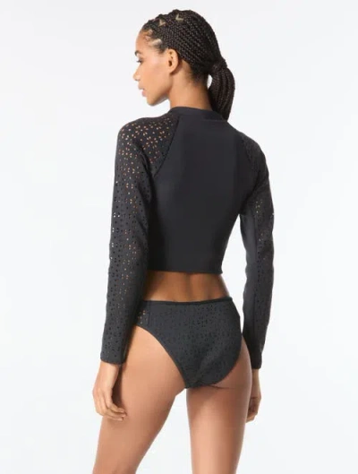 Michael Michael Kors Cropped Rash Guard In Black
