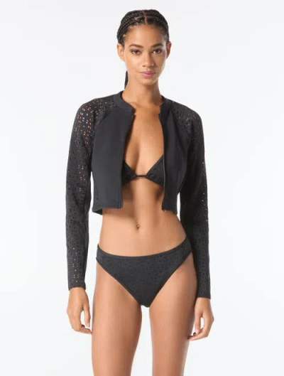 Michael Michael Kors Cropped Rash Guard In Black