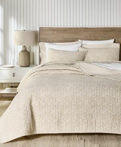 Charter Club Leaf Silhouette 3-pc. Quilt Set, Full/queen, Exclusively At Macy's In Neutral