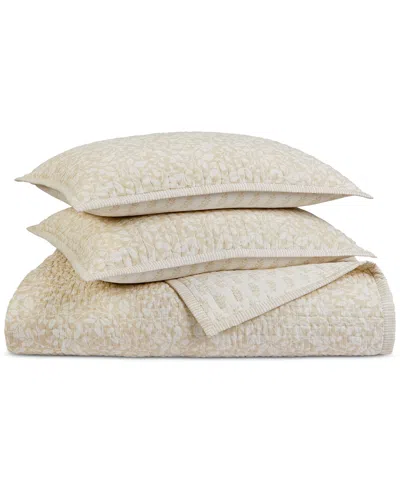 Charter Club Leaf Silhouette 3-pc. Quilt Set, Full/queen, Exclusively At Macy's In Neutral