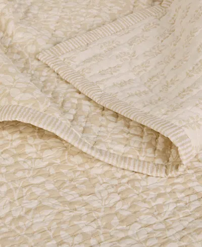 Charter Club Leaf Silhouette 3-pc. Quilt Set, Full/queen, Exclusively At Macy's In Neutral