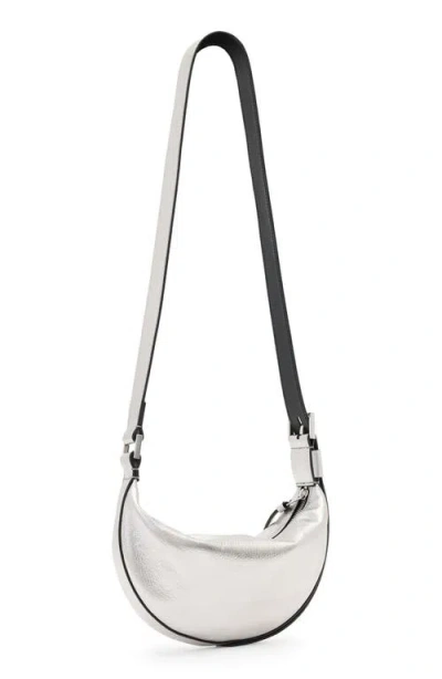 Allsaints Half Moon Metallic Leather Crossbody Bag