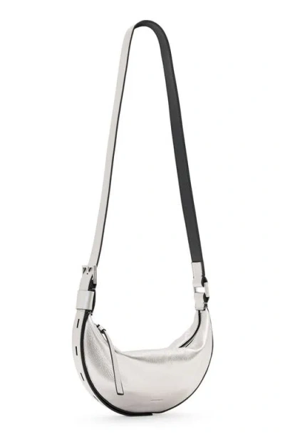 Allsaints Half Moon Metallic Leather Crossbody Bag