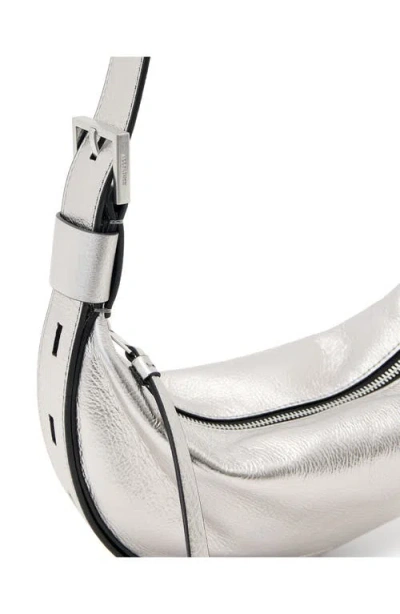 Allsaints Half Moon Metallic Leather Crossbody Bag