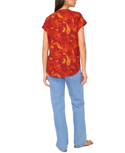 Vince Camuto V Neck Front Placket Blouse