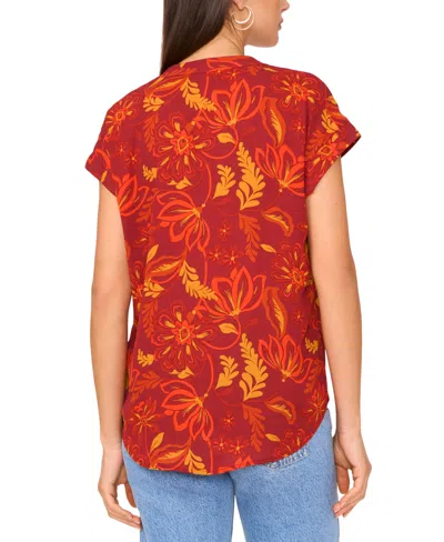 Vince Camuto V Neck Front Placket Blouse