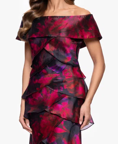 Xscape Petites Printed Long Sheath Dress In Multi