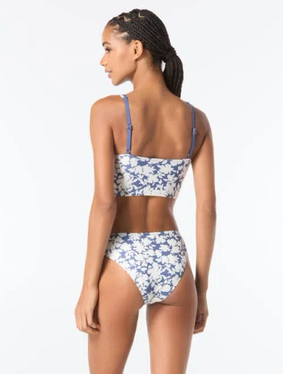 Michael Michael Kors Lace Up Crop Top In Blue