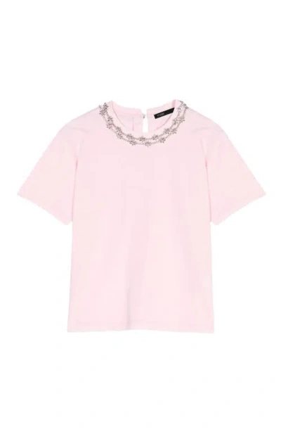 Maje Short Sleeve Jewel Neck Tee