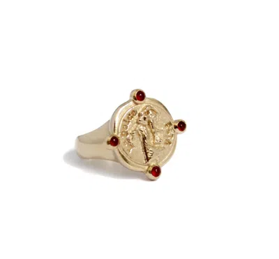 Gem Island Women's Gold / Red Dolce Vita Ring