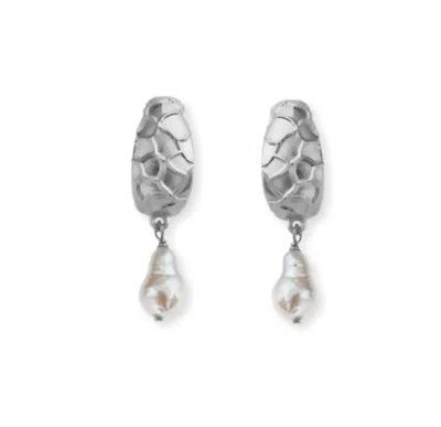 Gem Island Women's White / Silver Silver La Lagune Earrings