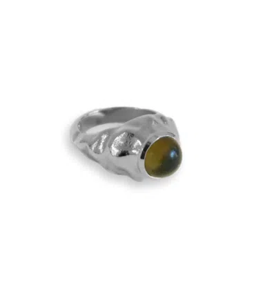 Gem Island Women's Green / Silver Silver Carmen Ring