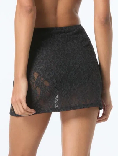 Michael Michael Kors Lace Pull On Cover Up Skirt In Black