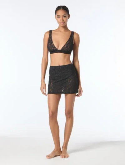 Michael Michael Kors Lace Pull On Cover Up Skirt In Black