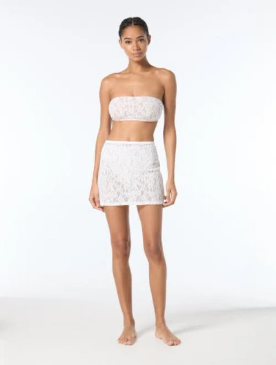 Michael Michael Kors Lace Pull On Cover Up Skirt In White