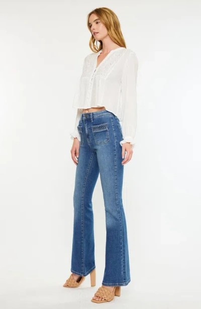 Kancan Kasey High Rise Flare Jeans In Blue