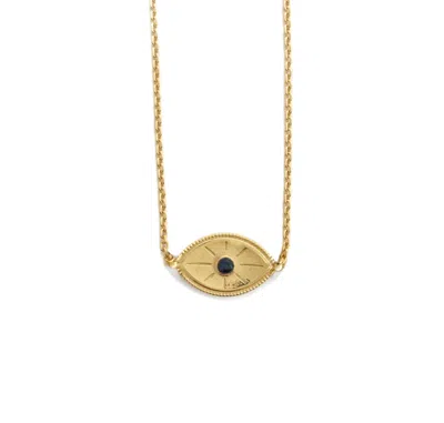 Gem Island Women's Gold / Blue L'oeil Necklace
