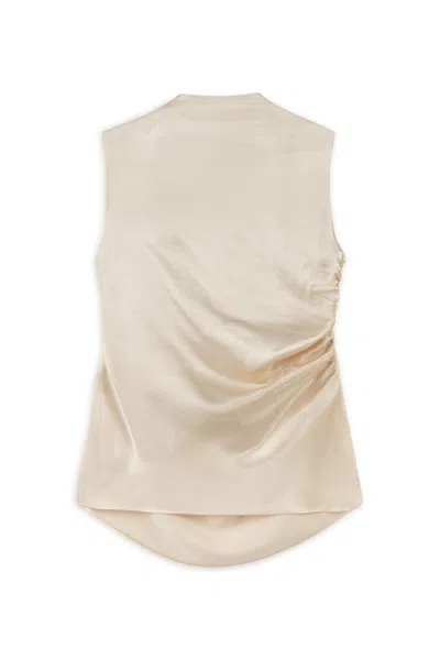 Nocturne Draped Open-back Detail Blouse In Neutral