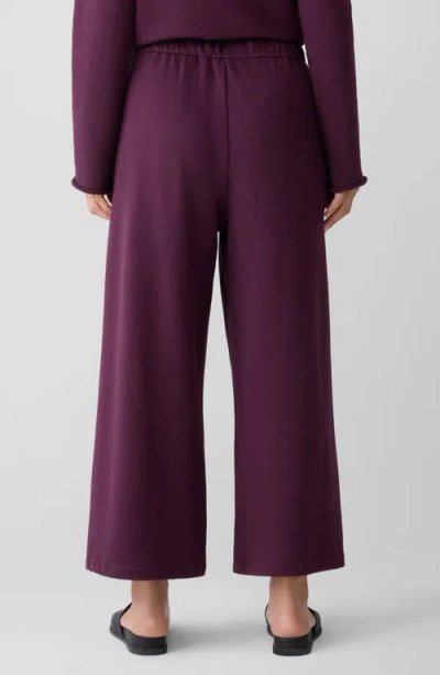 Eileen Fisher Organic Cotton Ankle Wide Leg Pants In Purple