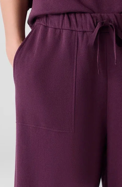 Eileen Fisher Organic Cotton Ankle Wide Leg Pants In Purple