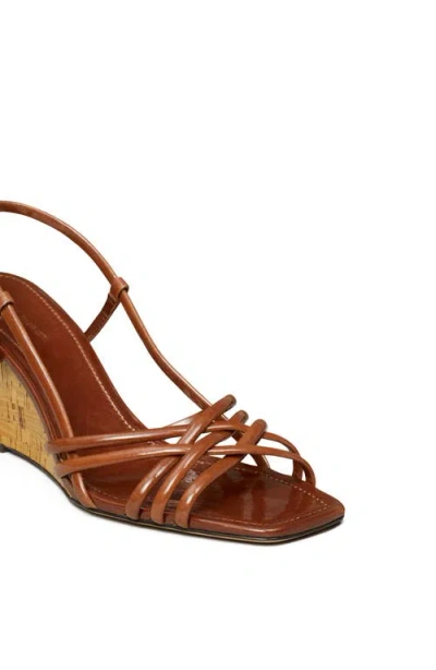 Tory Burch Strappy Wedge Sandal In Brown