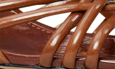 Tory Burch Strappy Wedge Sandal In Brown