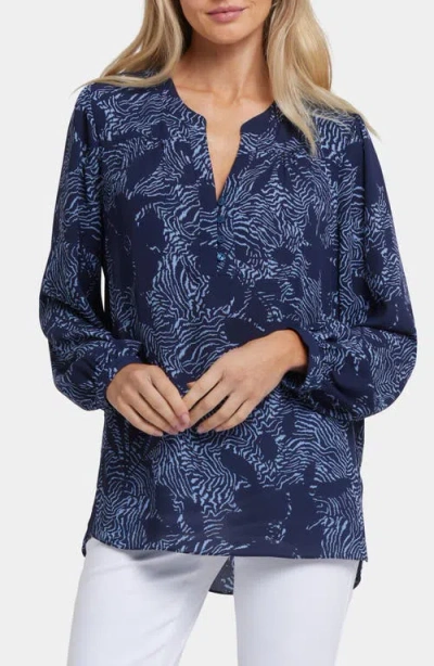 Nydj Trinity Tunic Top In Blue