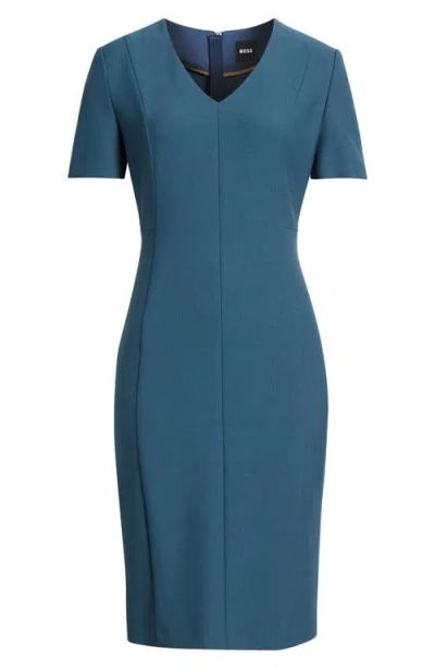 Hugo Boss Boss Damaisa Sheath Dress In Green