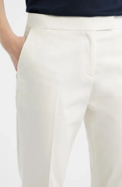 Hugo Boss Boss Tapria Stretch Cotton Crop Pants In White