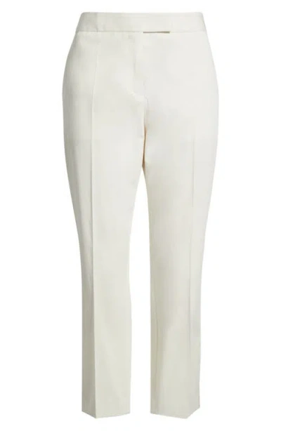 Hugo Boss Boss Tapria Stretch Cotton Crop Pants In White