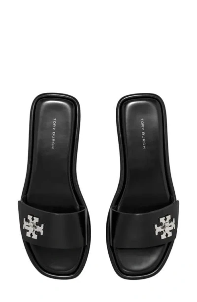 Tory Burch Logo-detailing Slides In Black