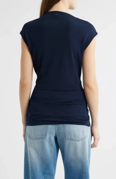Hugo Boss Boss Elamma Cap Sleeve Top In Blue
