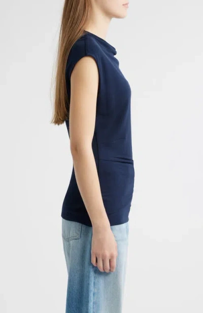 Hugo Boss Boss Elamma Cap Sleeve Top In Blue