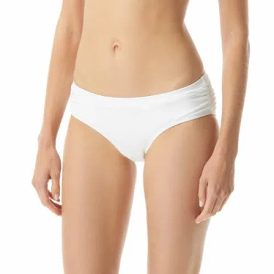 Michael Michael Kors Shirred Bikini Bottom In White