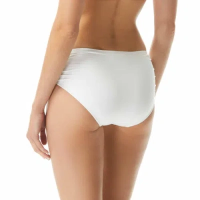Michael Michael Kors Shirred Bikini Bottom In White