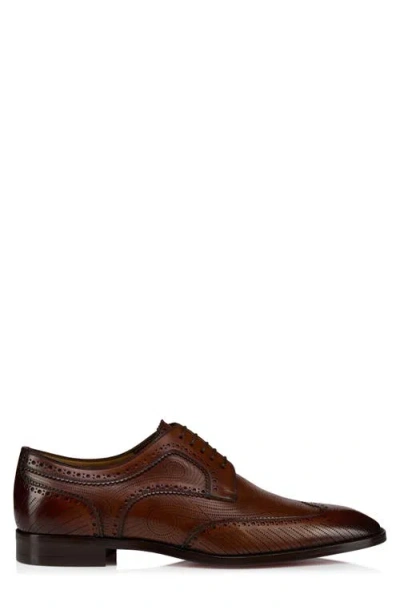 Christian Louboutin Grave Perforated Wingtip Derby In Brown
