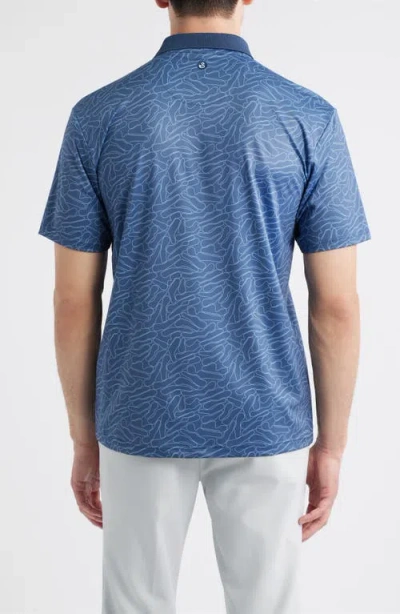 Swannies Mumford Performance Golf Polo In Blue