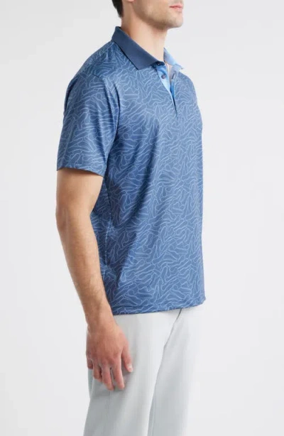 Swannies Mumford Performance Golf Polo In Blue