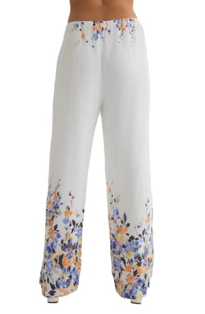 Bella Dahl Drawcord Wide Leg Linen Pants In White