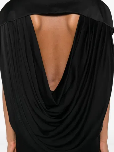 Stella Mccartney Abito Lungo In Raso Nero Donna In Black