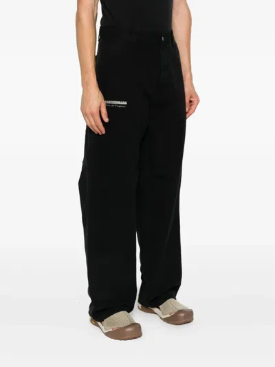 Carhartt Black Canvas Og Single Knee Graphic Trousers In Black