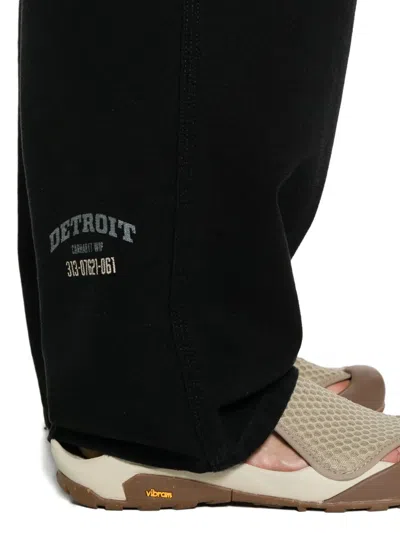 Carhartt Black Canvas Og Single Knee Graphic Trousers In Black