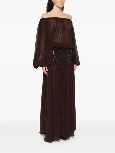 Atu Body Couture Sequin-embellished Off-shoulder Dress