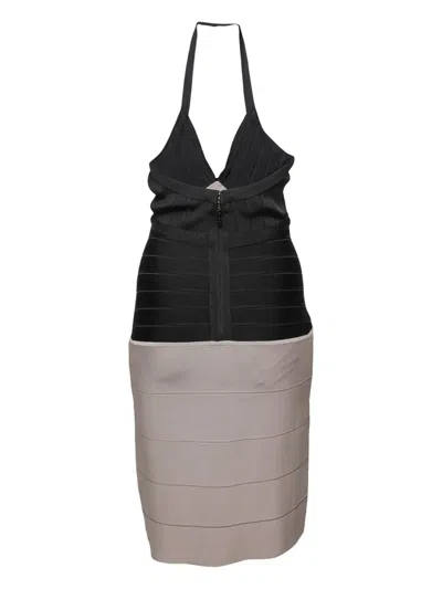 Pre-owned Herve Leger Bandage Halterneck Dress