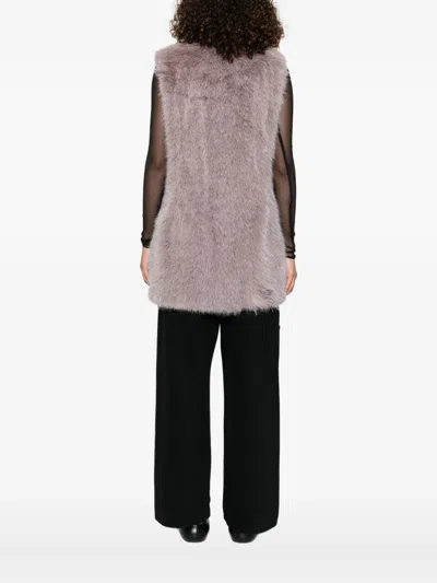 Herno Faux Fur Eaist Coat In Pink
