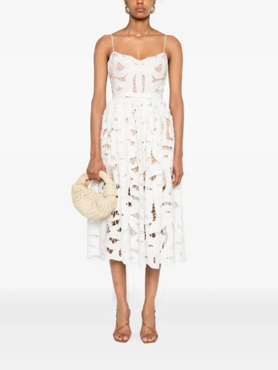 Self-portrait Floral Lace Dress In White
