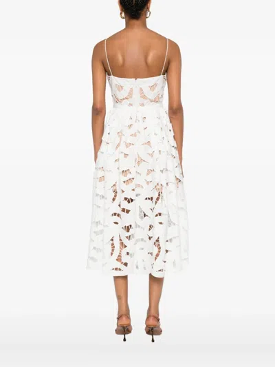 Self-portrait Floral Lace Dress In White