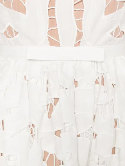 Self-portrait Floral Lace Dress In White